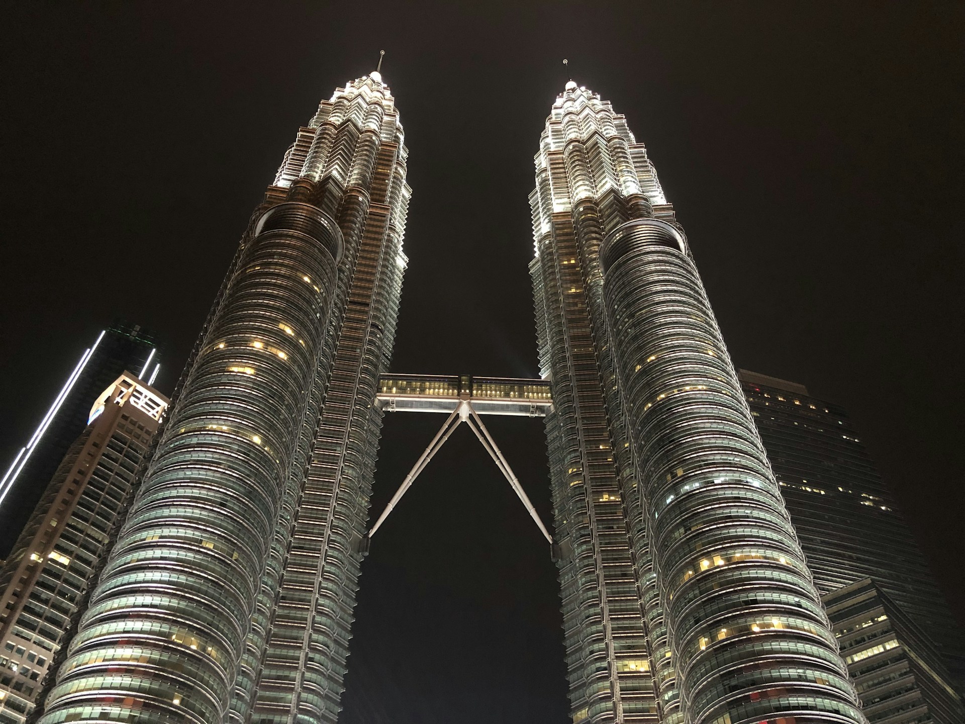 Petronas Twin Towers illuminated at night